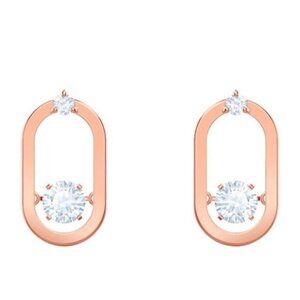 Swarovski Oval Beating Heart Stud Earrings